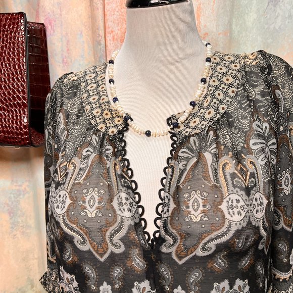 VTG📌 Glam Fringed Flapper Style Dress with Short Sleeves - Picture 3 of 15